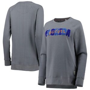 Women’s Pressbox Grey Florida Gators Pinehurst Chenille Raglan Pullover